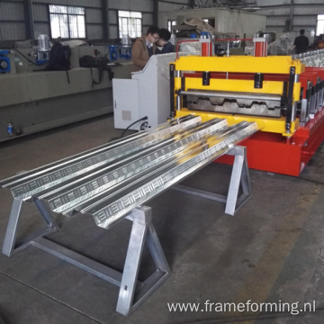 Roof construction floor deck roll forming machine